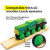 Wooden Garbage Truck Toy - Trashy Terry - Zany Trains Series 1 - Wooden Train Set with Cargo - Compatible with All Wooden Train Sets - Wooden Toddler Recycling Vehicle - Gross Trash Train
