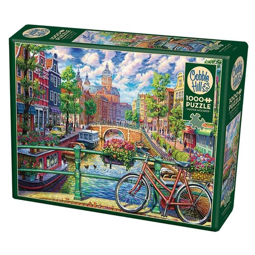 Cobble Hill 1000 Piece Puzzle - Amsterdam Canal - Sample Poster Included