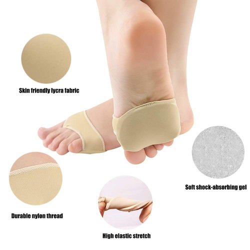 Metatarsal Pads Sleeve(4 PCS),Comfortable Ball of Foot Cushions with Soft Breathable Fabric for Women and Men, Forefoot Gel Pads for Feet Mortons Neuroma Pain Relief and Prevent Calluses Blisters