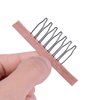 24 pcs/lot Wig Combs for Making Wig Caps 7-teeth Wig Clips with Cloth Wig Combs for Hairpiece Wig Cap Accessories Tools (Light Brown)