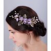Sither Flower Hair Clip for Wedding Purple Hair Comb for Women Hair Accessories for Bride Hair Clip Headpiece for Wedding Party Prom Gift