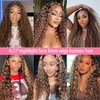 BLOCKICE Highlight Ombre Lace Front Wig Human Hair Wigs for Black Women 4/27 Honey Blonde 13x4 Deep Wave Lace Frontal Wig Pre Plucked 150% Density Deep Curly Glueless Wigs Human Hair 24 Inch