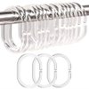 Resze 24 PCS Shower Curtain Rings,Plastic Clear Shower Curtain Hooks,C-Shaped Rings Hook Hanger Bathroom Shower Window Rod