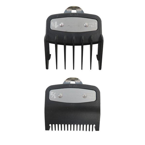 Versatile Premium Cutting Guide Comb with Metal Clip #1/2 & #1 1/2 Combo Set for Wahl Clippers/Trimmer