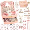 ONECOCOA Hair Accessories for Girls，Teen Girl Gifts Including Jewelry Box/Hair Clips/Hair Barrettes/Hair Ties/Hair Bows，birthday gift for girls age 6 7 8-14（Cute Bear）