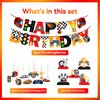 LARRAZABAL Race Car Birthday Party Decorations, Race Car Party Decorations Include Race Car Banner, Race Car Hanging Swirls and Honeycomb Centerpieces, Race Car Birthday Party Supplies