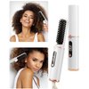 Hair Straightener Brush, Mini Hot Comb Straightener for Women, Negative Ion Hair Straightener Styling Comb, Portable Straightening Brush for Travel, Home, Office and Gift (White)