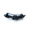 Bluish gray crystal black metal rose flower hair clip barrette