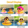 wonuu Car Rubber Duck Decoration, West Cowboy Duck Car Dashboard Decoration Accessories with Mini Swim Ring Cowboy Hat Scarf and Sunglasses, B_White Scarf Straw hat