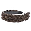 BOBIYA Wide Chunky Plaited Braided Headband Hair Band Synthetic Braid Hairpieces with Teeth Piano Two Tone Colors Accessories (5-Carbon Brown)
