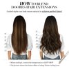 DOORES Human Hair Extensions Tape in Balayage Chocolate Brown to Honey Blonde 14 Inch 20pcs 50g Remy Tape in Hair Extensions Straight Seamless Skin Weft Tape Hair Extensions