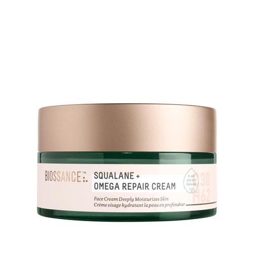 BIOSSANCE Squalane + Omega Repair Cream Jumbo Size. Rich Moisturizer with Hyaluronic Acid and Ceramides to Hydrate, Plump and Smooth Skin. Nourish and Improve Fine Lines (3.38 fl oz)