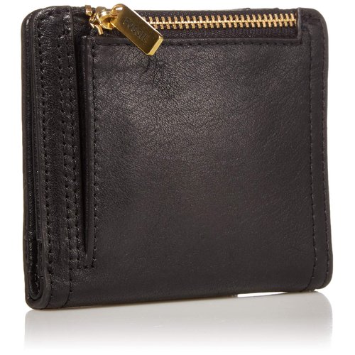 Fossil Women's Logan Leather Wallet RFID Blocking Small Bifold, Black (Model: SL7829001)