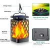 TomCare Solar Lights Outdoor Flickering Flame Solar Lantern Outdoor Hanging Lanterns Decorative Outdoor Lighting Solar Powered Waterproof LED Flame Christmas Lights for Patio Garden, 2 Pack(Black)
