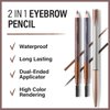 CARSLAN Natural Shaping Eyebrow Pencil, Definer Eyebrow Color, Waterproof, Longlasting, Blending Brush,01 Light Brown & 03 Light Gray (2PCS)