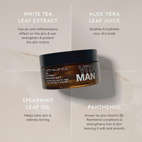VITAMAN Hair Styling Gel (For Fine/Thinning Hair) Vitamin E | For Men | 3.4 oz