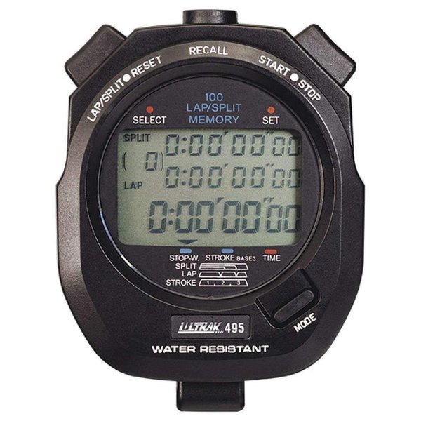 ULTRAK 495 100 Lap Memory Black Professional Stopwatches Continuous Display of Event Time New