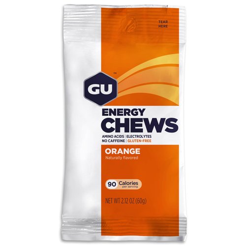 P L-RA Energy Chews, Energy Gel Gummies, Orange, Gluten Free, 1 Package - Orange Energy Gummies with Electrolytes, Vegan, Gluten-Free, Kosher, 1 Count