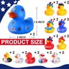 SCIONE Patriotic Rubber Ducks - 24 Pcs Independence Day Novelty Funny Squeeze Baby Shower Bathtub Ducks for Fourth of July Party Supplies