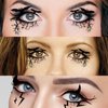 Generic Eyeshadow Face Tattoo Stickers Spider Web Skull Bat Temporary Eye Shadow Eyeliner Decals Women Halloween Masquerade Party Supplies 16pcs / 8 Pairs, Black