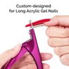 MelodySusie Acrylic Nail Clippers with 15pcs Magnet Sizers, Professional Nail Clippers Cutters for Long Acrylic Gel Nails Tips, Adjustable Stainless Nail Trimmer, Manicure Tool for Salon Home, Plum
