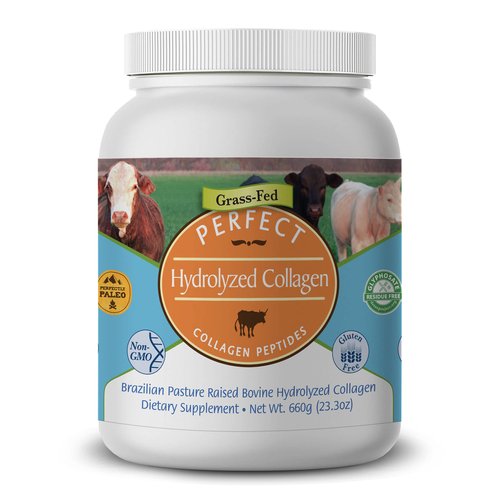 Perfect Supplements – Unflavored Hydrolyzed Collagen Powder for Men and Women - Collagen Peptides - Mix in Hot Cold Liquids, Grass Fed, Easy Absorption, 660 Grams