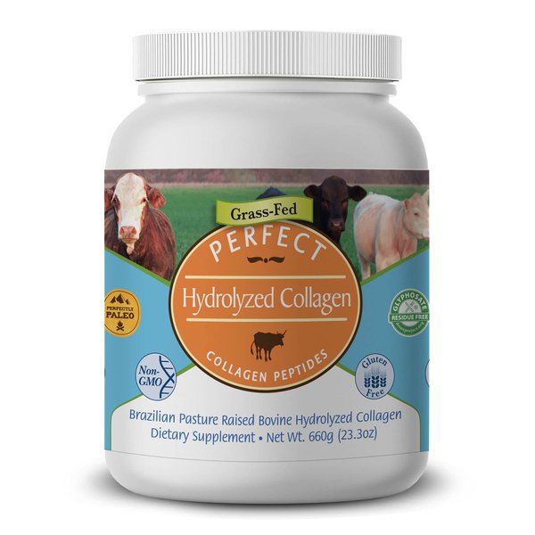 Perfect Supplements – Unflavored Hydrolyzed Collagen Powder for Men and Women - Collagen Peptides - Mix in Hot Cold Liquids, Grass Fed, Easy Absorption, 660 Grams