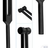 DEXSUR Medical Grade Aluminum Alloy Sensory Tuning Fork Activator For Healing, Therapy Non Magnetic One Each of C 128, C 256, C 512 Tuning Forks, Black, 3 Pcs