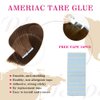 Tape in Hair Extensions Human Hair Double Weft Real Human Hair Extensions Seamless Straight Human Hair Extensions for Fashion Women(#4,20inch)
