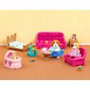 Lil Woodzeez – Dollhouse Furniture Playset – Living Room & Nursery Playhouse with 3 Posable Figures – Sofa, Crib & Miniature Toys – Kids 3 Years +