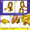 80s 90s Party Decorations Supplies Includes Inflatable Radio Boombox Backdrop Inflatable Mobile Phone and 16 Inch Gold Foil Chain Balloons for 80s 90s Party (Novel Style)