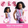 SYNCFUN Pretend Play Purse Set for Little Girls, 27PCS Princess Toy Set with Handbags, Makeup, Phone, Wallet, Jewelry, Lipstick & Keys - Ideal Christmas Birthday Gifts for Toddlers Kids Ages 3+