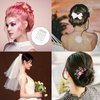Honbay 50PCS 5 Teeth Metal Hair Combs Hair Side Combs Hair Clip Combs Twist Combs Wedding Bridal Veil Combs Wig Combs Headpieces Accessories Combs Updo Bun Chignon Hair Styling Accessories