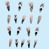 Rchovsam Stiletto Shape Press on Nails Long Almond Tip Fake Nails Gold Tip Stick on Nails Glue on Nails Glitter Diamond Design Press Ons Acrylic Gel Nails Kit Gift for Wemons 24pcs