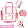 MOFASVIGI Clear Bag Stadium Approved, Waterproof Transparent See Through Tote Bag for Work, Sports Games,Concerts -12 x12 x6 (Pink)