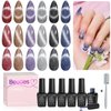 Beetles Cat Eye Gel Nail Polish Set 6 Colors Glitter Red Purple Blue Nail Polish with Magnet Spring Gel Polish Soak Off U V Led Gifts for Women Girls Salon DIY Home