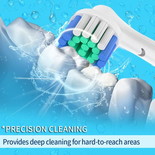 16pcs Replacement Brush Heads Compatible with Oral B Electric Toothbrushes. Pack of 4 Precision Clean,4 Cross Clean,4 3D Whitening Clean and 4 Sensitive Clean.