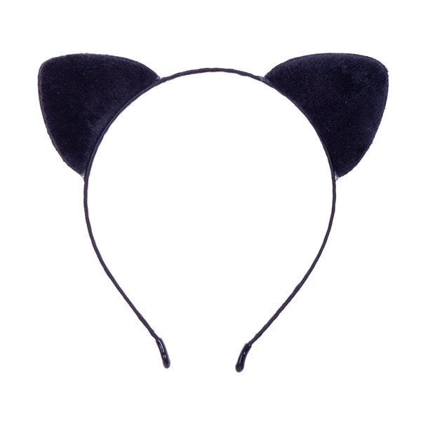 Vonokee Velvet Cat Ears Headband,Black Plush Cat Headpiece Cute Cat Costume Accessories for Halloween Party Cosplay and Daily Use