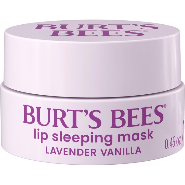Burt’s Bees Stocking Stuffers, Lavender Vanilla Lip Sleeping Mask, With Hyaluronic Acid and Squalane Moisturizer To Instantly Hydrate Lips, Overnight Lip Mask, Lip Treatment Christmas Gifts, 0.45 oz.