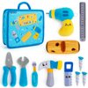 teytoy My 1st Toolbox Playset, Baby Tool Set for 1 Year Old, Pretend Play Construction Toy with Zippered Tool Box, Montessori Stem Plush Tool Kit Toys Birthday Gift for Toddlers Girls Boys