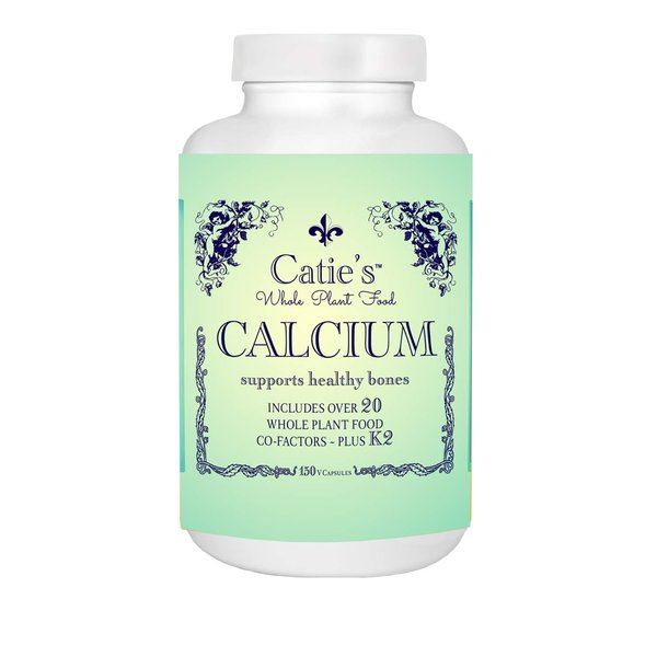 Catie's Whole Plant Food Calcium - Plant Based, Whole Food Calcium w/ Foods rich in Magnesium, Vitamin D + K2, Boron, Lysine, Zinc... 30 Day Supply. 150 Capsules. NO Gluten, Dairy, Soy, GMO. Raw, Vegan + Vegetarian.