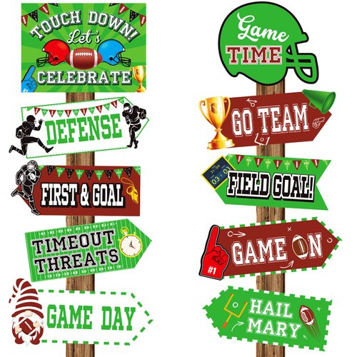 20 Pieces Football Party Sign Football Tailgate Party Supplies Concession Stand Decoration Football Team Party Decor Favors for Game Bar Decoration Kit