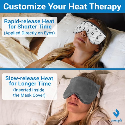 Zomaple Heated Eye Mask for Dry Eyes, Reusable Dry Eye Mask with Moist Heat Warming Compress, Soothing Eye Warm Compress for Dry Eyes Relief - Microwavable Eye mask for Dry Eyes, Stye and Blepharitis