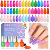 SAVILAND Nail Polish Set Quick-Dry: 24 Trendy Color Regular Nail Polish Kit Neon Glitter Finger Bulk Nail Polish Non Gel Plant-base Castor Oil Vitamin E Toe Nail Lacquer Home Set Women