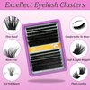C Curl Lash Clusters Extensions 280 Pcs Individual Eye lash Clusters 100D Cluster Lashes Fluffy Wispy Lash Clusters Makeup at Home - DIY Lash Extension Kit for Self Application (9-18MM) Mix