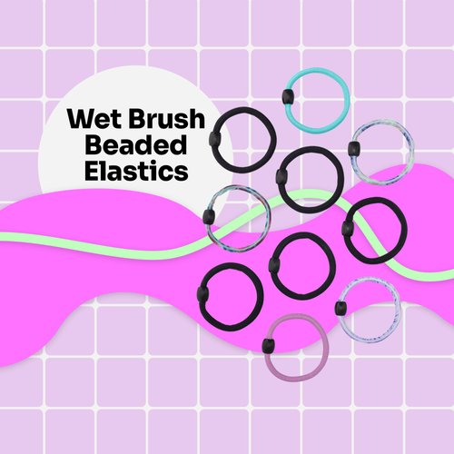 Wet Brush Beaded Hair Elastics - 10 Count, Multi-Colored - Pain-Free Hair Accessories for Men, Women, Boys and Girls - IntelliLastic Retains Shape & Style With Ease For All Hair Types