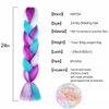 MAYSA Colorful Pre Stretched Braiding Hair Extensions,Rainbow mix Braiding Hair,24inch 3Pcs Synthetic Color Hair for Braiding #Pink-deep purple-blue-green