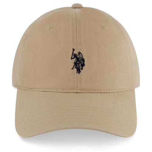 U.S. Polo Assn. mens U.s. Polo Assn. Washed Twill Cotton Adjustable Hat With Pony Logo and Curved Brim Baseball Cap, Khaki, One Size US