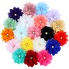 inSowni 20 Pack 9cm /3.5" Chiffon Flower Alligator Hair Clips Lined Duckbill Barrettes Hair Flower Bow Mexican Floral Hair Pins Accessories for Baby Girls Toddlers Kids Teens Women