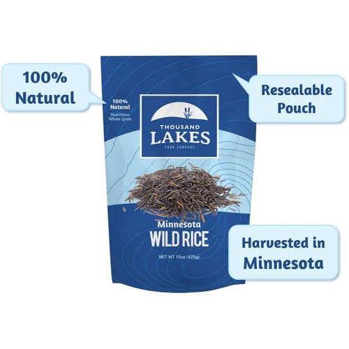 Thousand Lakes Minnesota Grown Wild Rice - 15 ounces | 100% Wild Rice | All Natural
